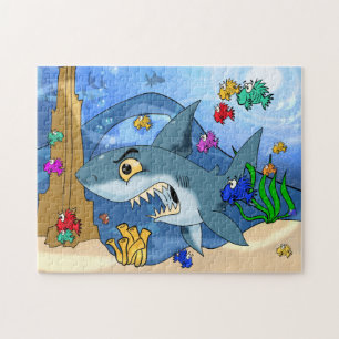 Beängstigender Cartoon Shark Puzzle
