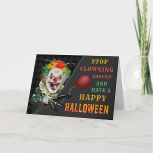 Beängstigender Clown-Creepy-Circus Halloween-Witz Karte