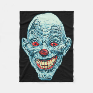 Beängstigender Clown Face Halloween Horror Grafik Fleecedecke