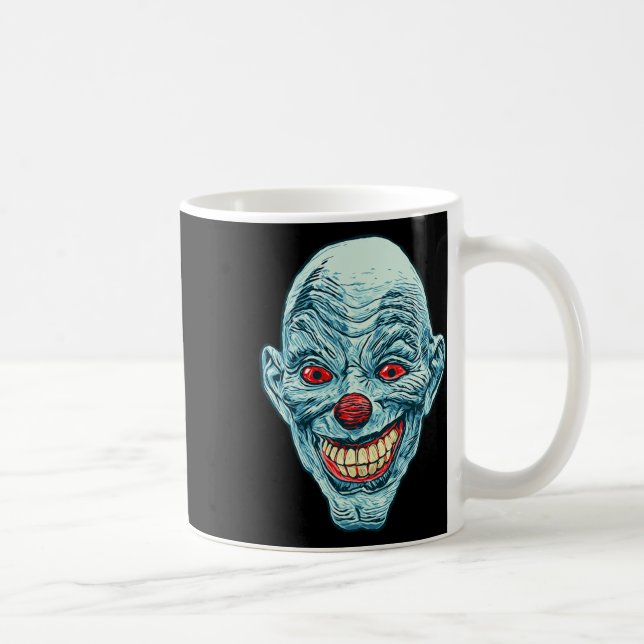 Beängstigender Clown Face Halloween Horror Grafik Kaffeetasse (Rechts)