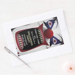 Beängstigender Clown-Halloween-Party Karneval Circ Rechteckiger Aufkleber