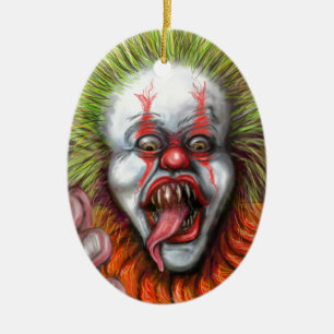 beängstigender Clown Keramik Ornament