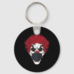 Beängstigender Clown mit Gesichtsmaske Germophobe Schlüsselanhänger