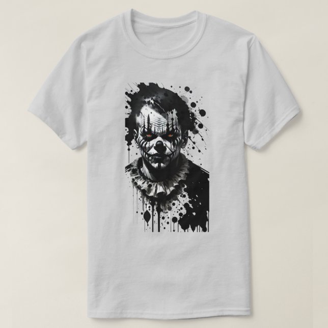 Beängstigender Clownfarben Halloween-T - Shirt (Design vorne)