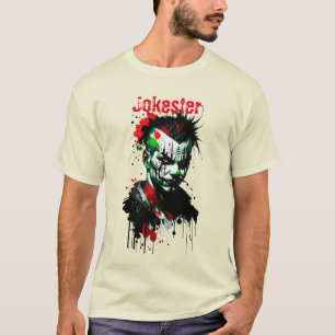 Beängstigender Clownfarben-Spritzer-T - Shirt