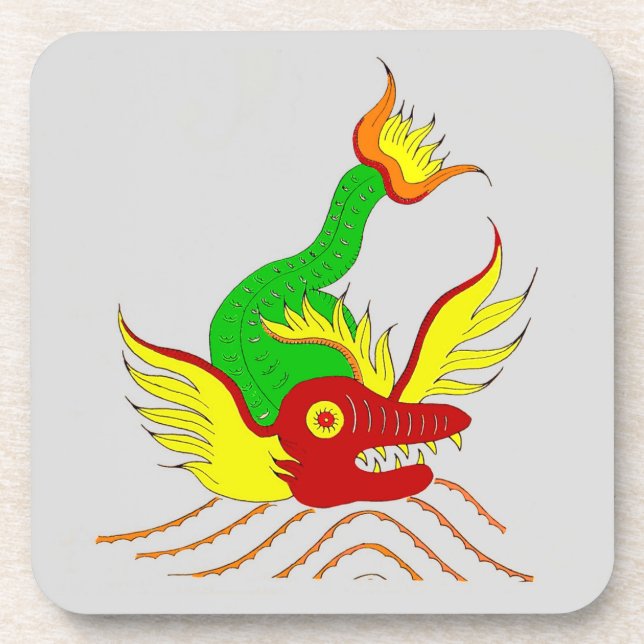 beängstigender Drache Getränkeuntersetzer (Vorderseite)