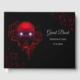 Beängstigender, dunkler, blumiger gotischer Schäde Gästebuch