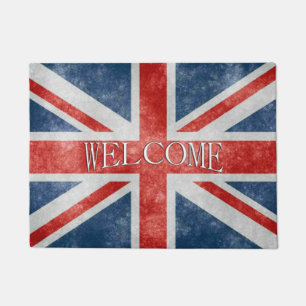 Beängstigender Empfang britischer Flaggen Fußmatte