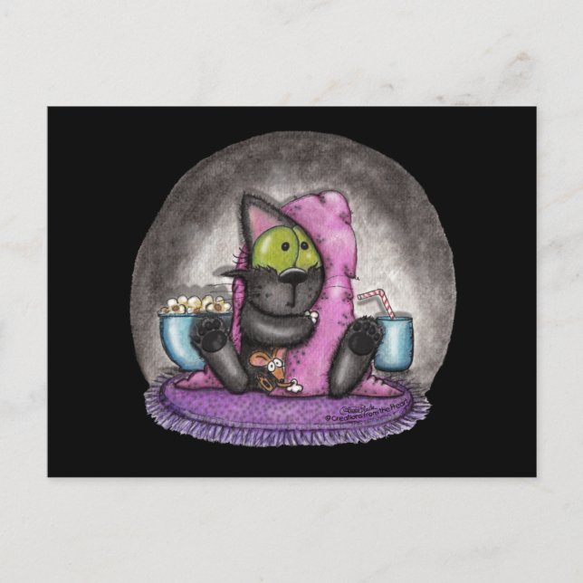 Beängstigender Film - Katze und Maus Postkarte (Vorderseite)