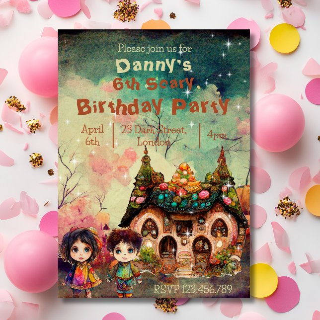 Beängstigender Geburtstag von Gingerbrei House Einladung (Von Creator hochgeladen)