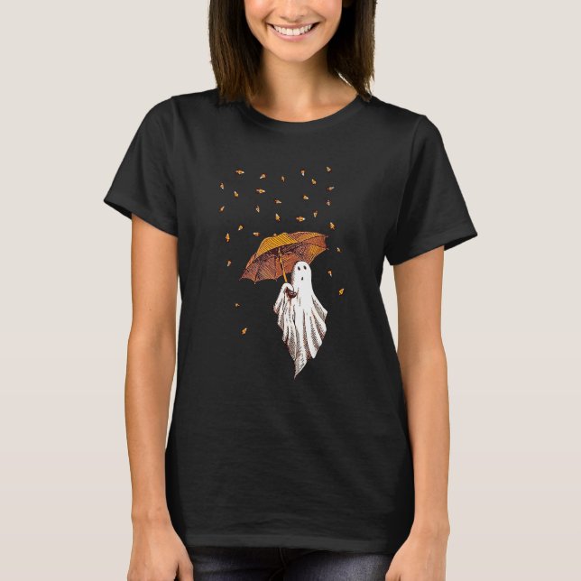 Beängstigender Geist mit Schirmgeister T-Shirt (Vorderseite)