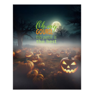 Beängstigender Halloween-Kürbispfch Poster