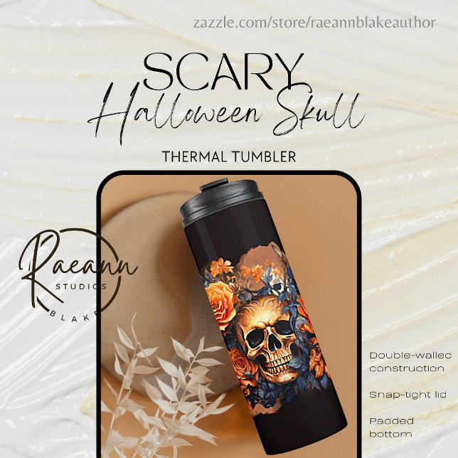 Beängstigender Halloween-Schädel-Thermaltumbler Thermosbecher (Von Creator hochgeladen)