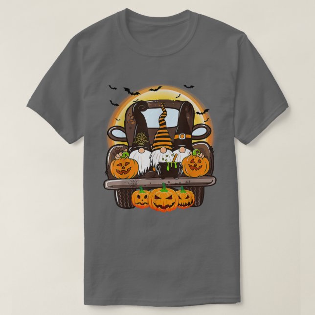 Beängstigender Halloween Truck Gnomes Bauer Hexenk T-Shirt (Design vorne)