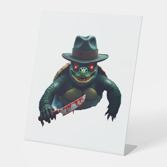 Beängstigender Halloween Turtle T - Shirt Sockelschild (Vorderseite)