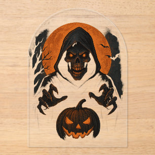 Beängstigender Halloween-Zauberer - grauenhafter S Acryleinladungen