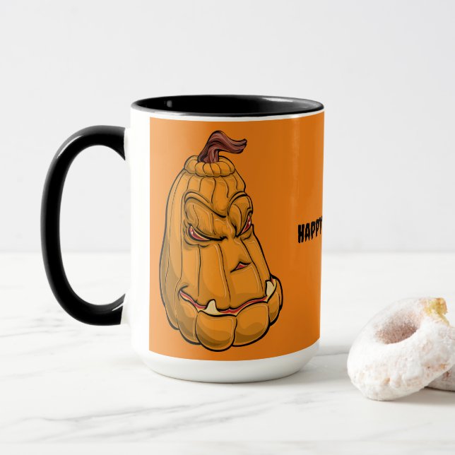 Beängstigender Jack Halloween-Tasse Tasse (Mit Donut)