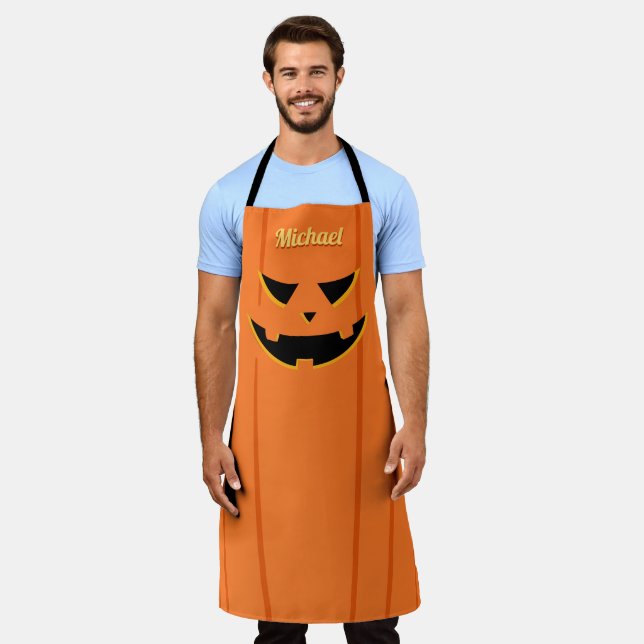 Beängstigender Jack O' Lantern Halloween-Allround- Schürze (Getragen)