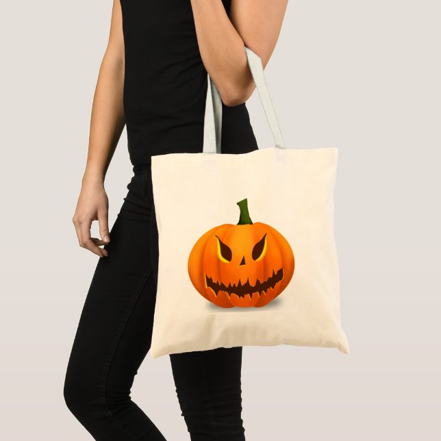 Beängstigender Jack O'Lantern Pumpkin Tragetasche (Vorderseite (Produkt))