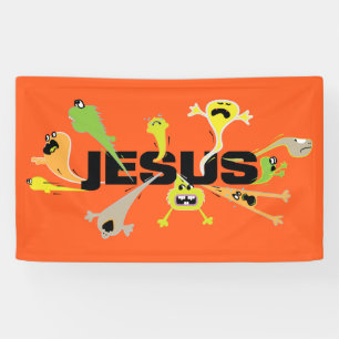 Beängstigender Jesus Banner