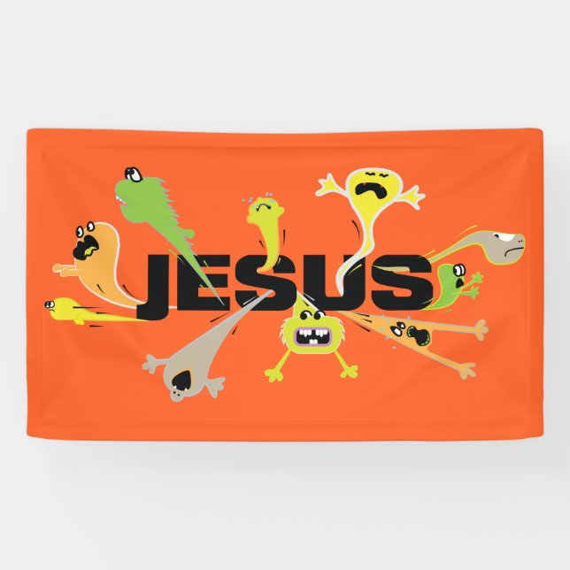 Beängstigender Jesus Banner (Horizontal)
