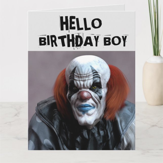 BEÄNGSTIGENDER KLEINFUNNY BIRTHDAY BOY ÜBERSIERTE  KARTE (Vorderseite)