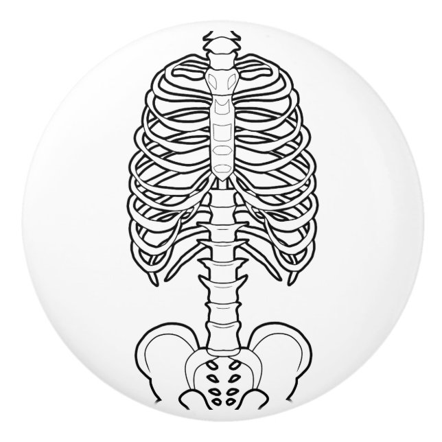 Beängstigender Knochen Halloween Keramikknauf (Vorderseite)