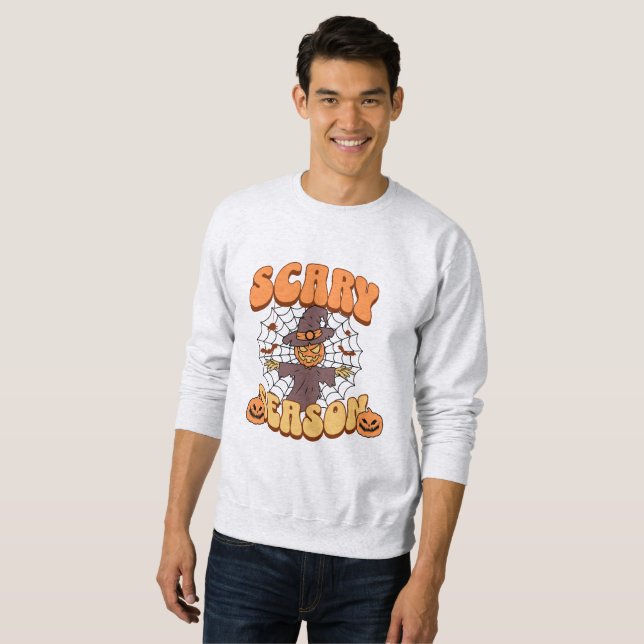 Beängstigender Kürbisassistent für Halloween Sweatshirt (Vorne ganz)