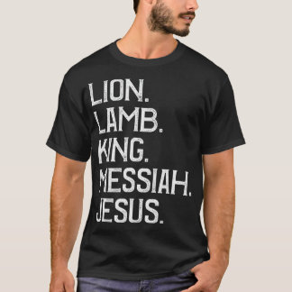 Beängstigender Lion Lamb König Messias Jesus Chris T-Shirt