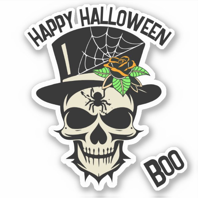 Beängstigender Oberhut mit Spirit und Rose Aufkleber (Vorderseite)