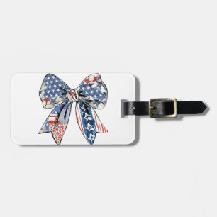Beängstigender Patriotic Bow - USA Flag Print Desi Gepäckanhänger