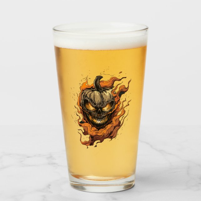 Beängstigender Pumpenkopf Glas (Vorne (Gefüllt))