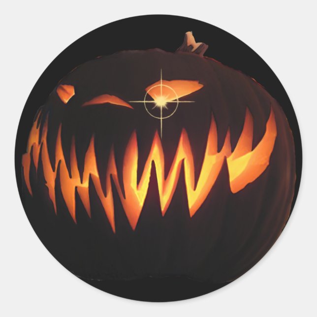 Beängstigender Pumpkettensticker Runder Aufkleber (Vorderseite)