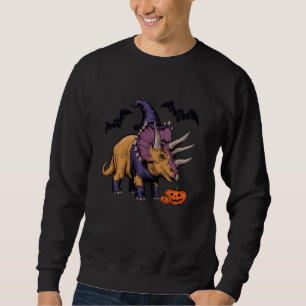 Beängstigender Pumpkin Bat Hexentriceratops Dinosa Sweatshirt