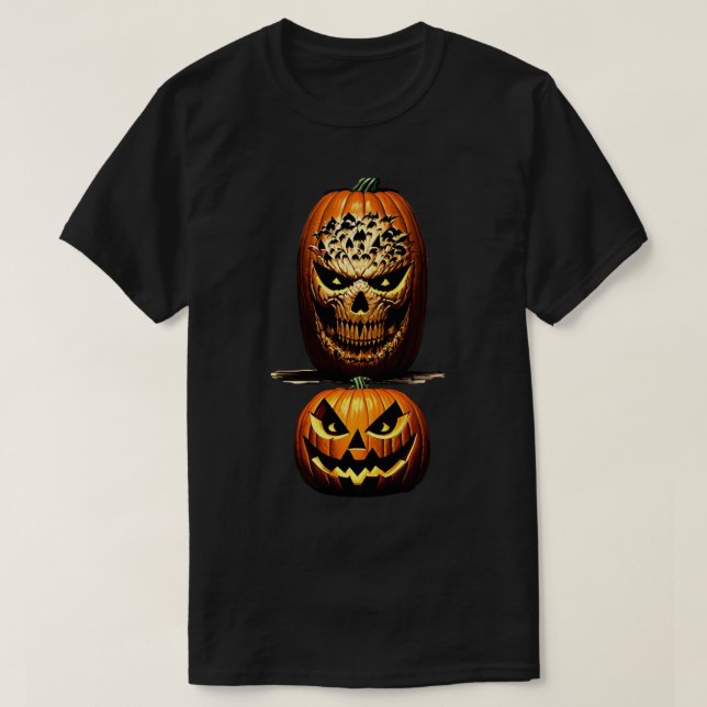 Beängstigender Pumpkin Halloween T - Shirt (Design vorne)