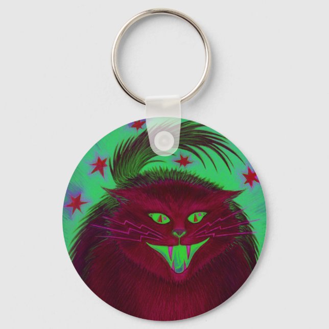 Beängstigender Roter Schlüsselanhänger der Katze (Vorderseite)