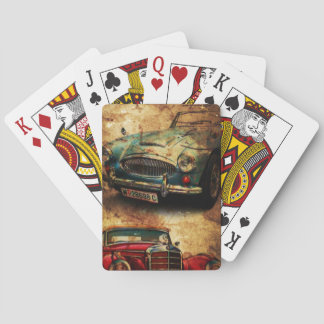 Beängstigender Sammler von Vintage Cars Spielkarten