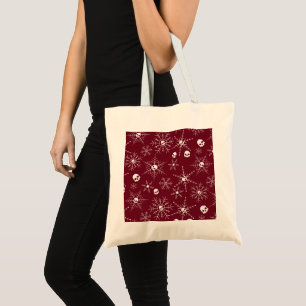 Beängstigender Schädel Weihnachten Schneeflocken r Tragetasche