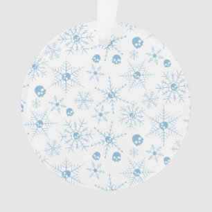 Beängstigender Schädel Weihnachten Schneeflocken w Ornament