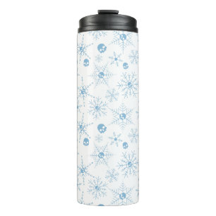 Beängstigender Schädel Weihnachten Schneeflocken w Thermosbecher