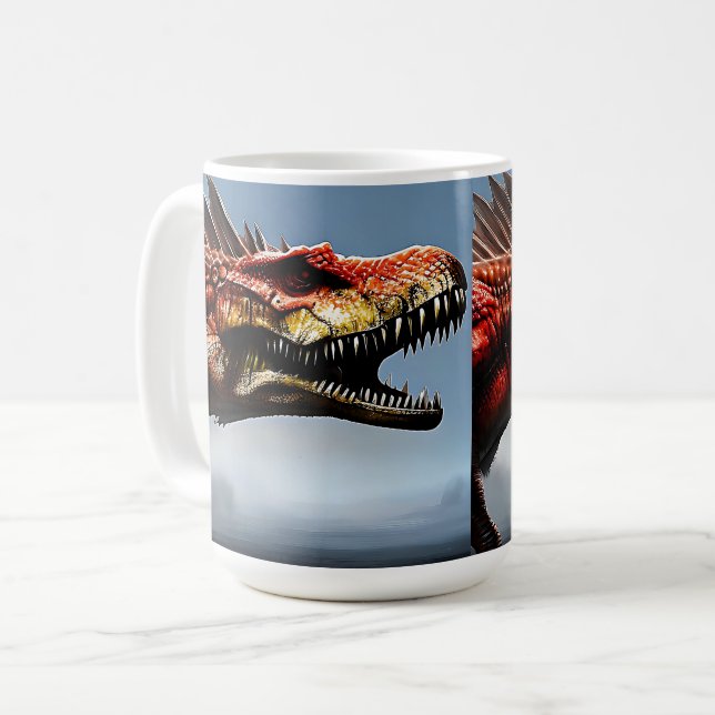 Beängstigender Spinosaurus Dinosaur, Kaffeetasse (Vorderseite Links)