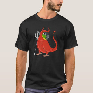 Beängstigender Teufelskostüm Papagei Gelb-grüner K T-Shirt