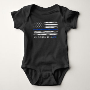 Beängstigender Thin Blue Line Polizeihero Baby Strampler