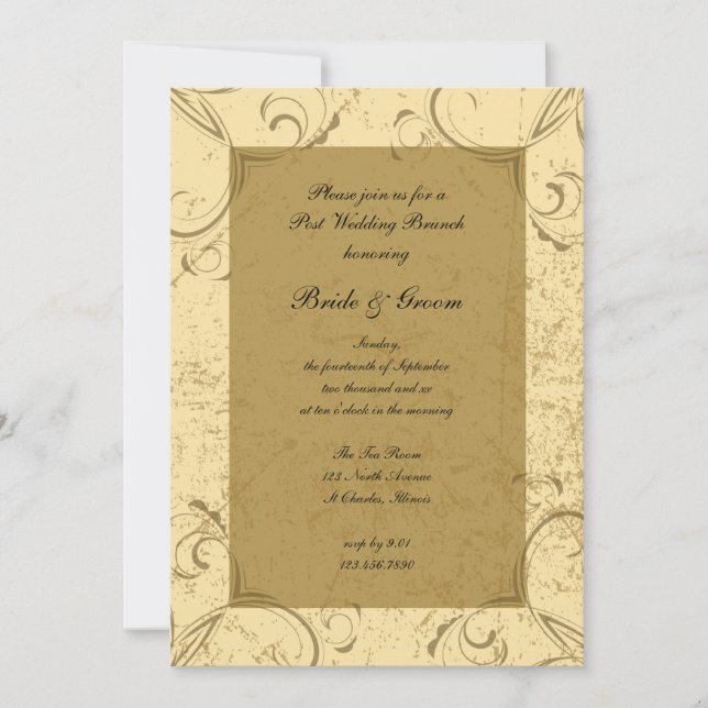 Beängstigender und eleganter Post-Hochzeitsbrunch Einladung (Vorderseite)
