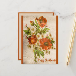 Beängstigender Vintager Viktorianischer Botanische Feiertagspostkarte