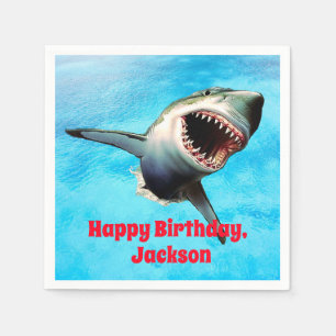 Beängstigender Weißhai-Sprung Serviette