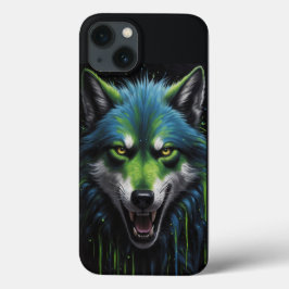 Beängstigender Werewolf schimmert Neongrün Case-Mate iPhone Hülle