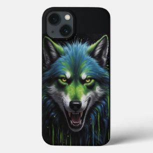 Beängstigender Werewolf schimmert Neongrün Case-Mate iPhone Hülle