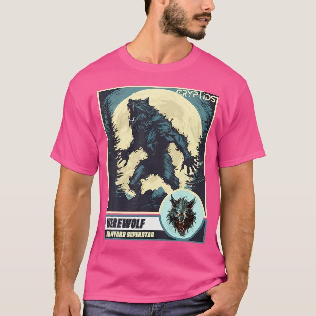Beängstigender Werwolf auf dem Mond T-Shirt (Vorderseite)