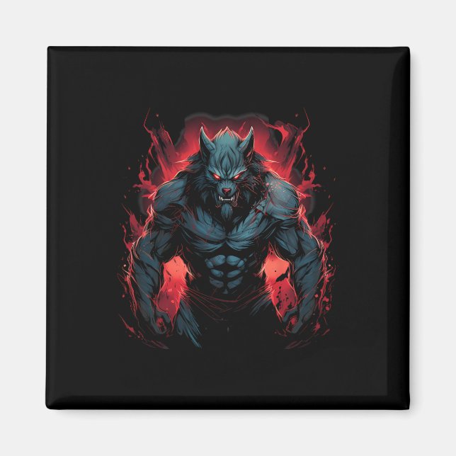Beängstigender Werwolf Full Moon Halloween Kostüm  Magnet (Vorne)